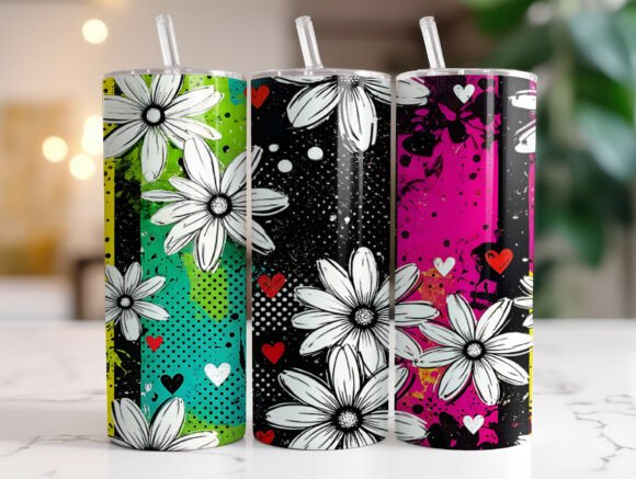 Abstract Daisy Splash Color Tumbler Wrap Review
