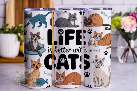 Cute Cartoon Cat Friends 20oz Tumbler Wr Review