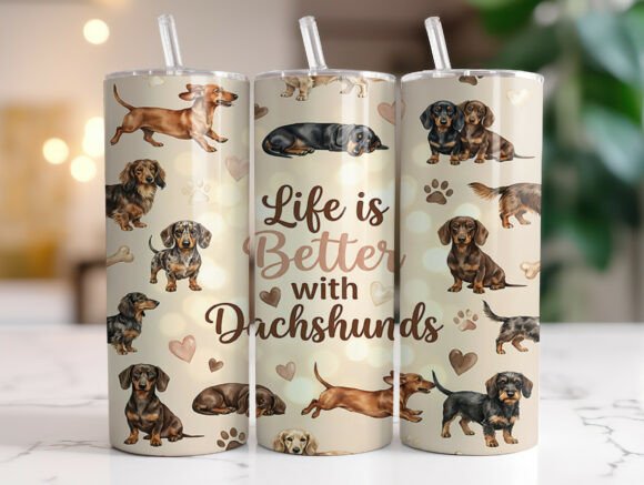 Cute Dachshund Life 20 Oz Tumbler Wrap