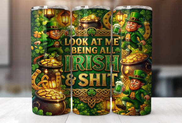 Funny St Patricks Day Tumbler Wrap PNG Review