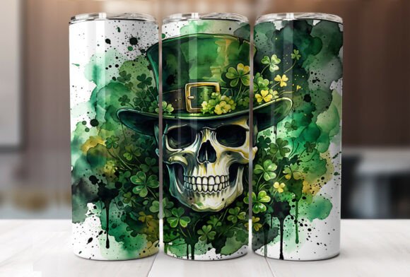 Gothic Irish Skull Clover Tumbler Wrap Review