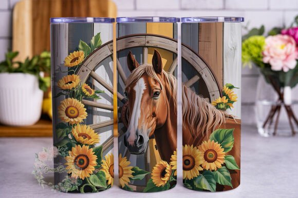 Horse Sunflower Wood 20oz Tumbler Wrap Review