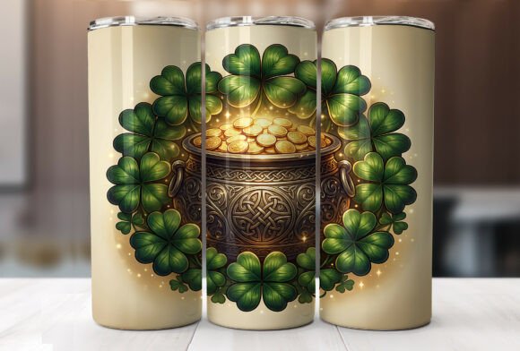 Lucky Shamrock Gold Cauldron Tumbler PNG Review