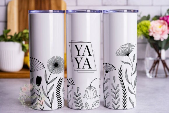 Modern Line Art YAYA Tumbler Wrap PNG Review