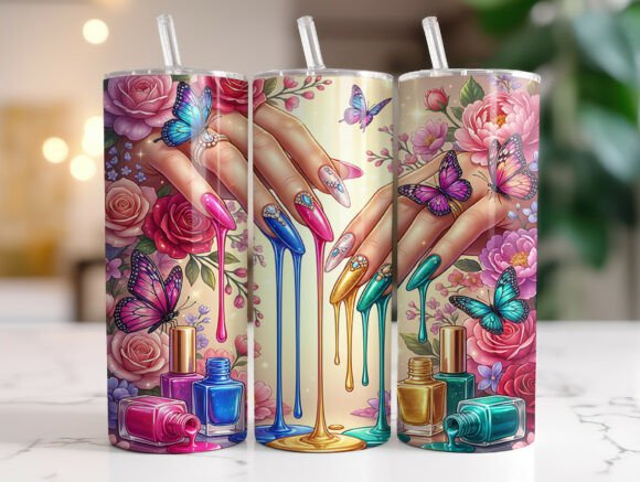Nail Tech Tumbler Wrap Dripping Nail Art Review