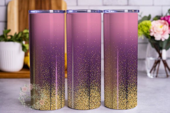 Pink Purple Gold Glitter 20oz Tumbler