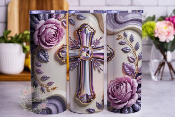 Pink Rose Cross 20oz Tumbler Wrap Review
