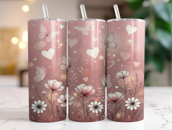 Soft Blush Butterfly Floral Tumbler Wrap Review