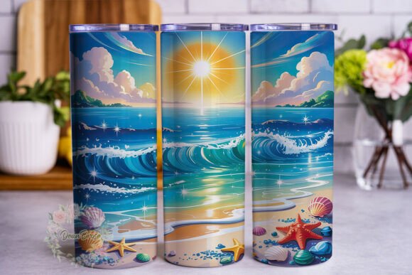Sparkling Ocean Beach 20oz Tumbler Wrap Review